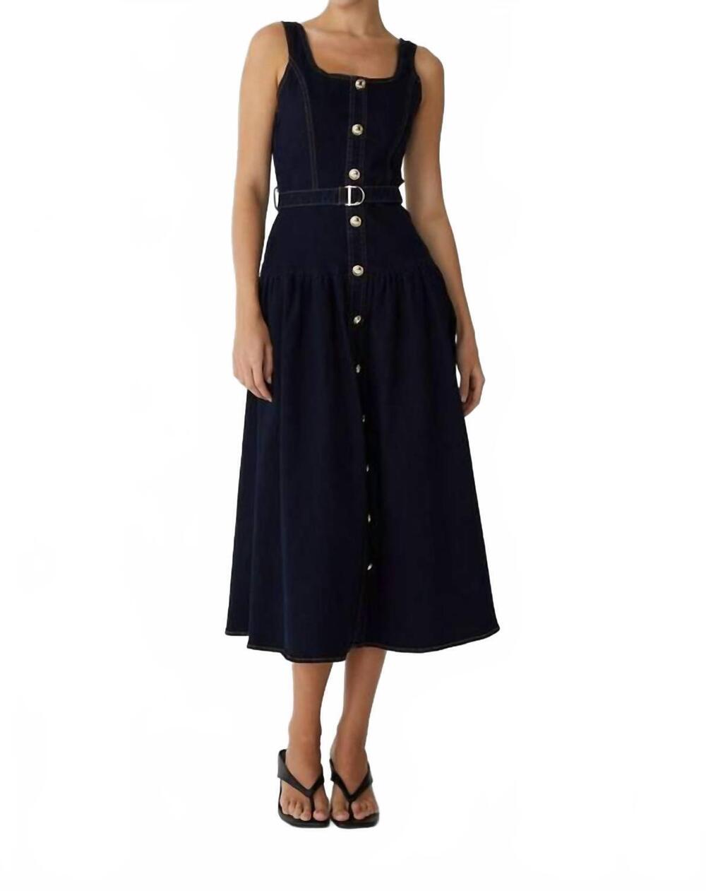 NEW JS71 alesia midi dress in dark wash